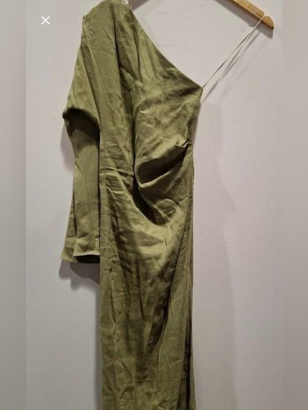 Zara Olive Green One-Shoulder Dress